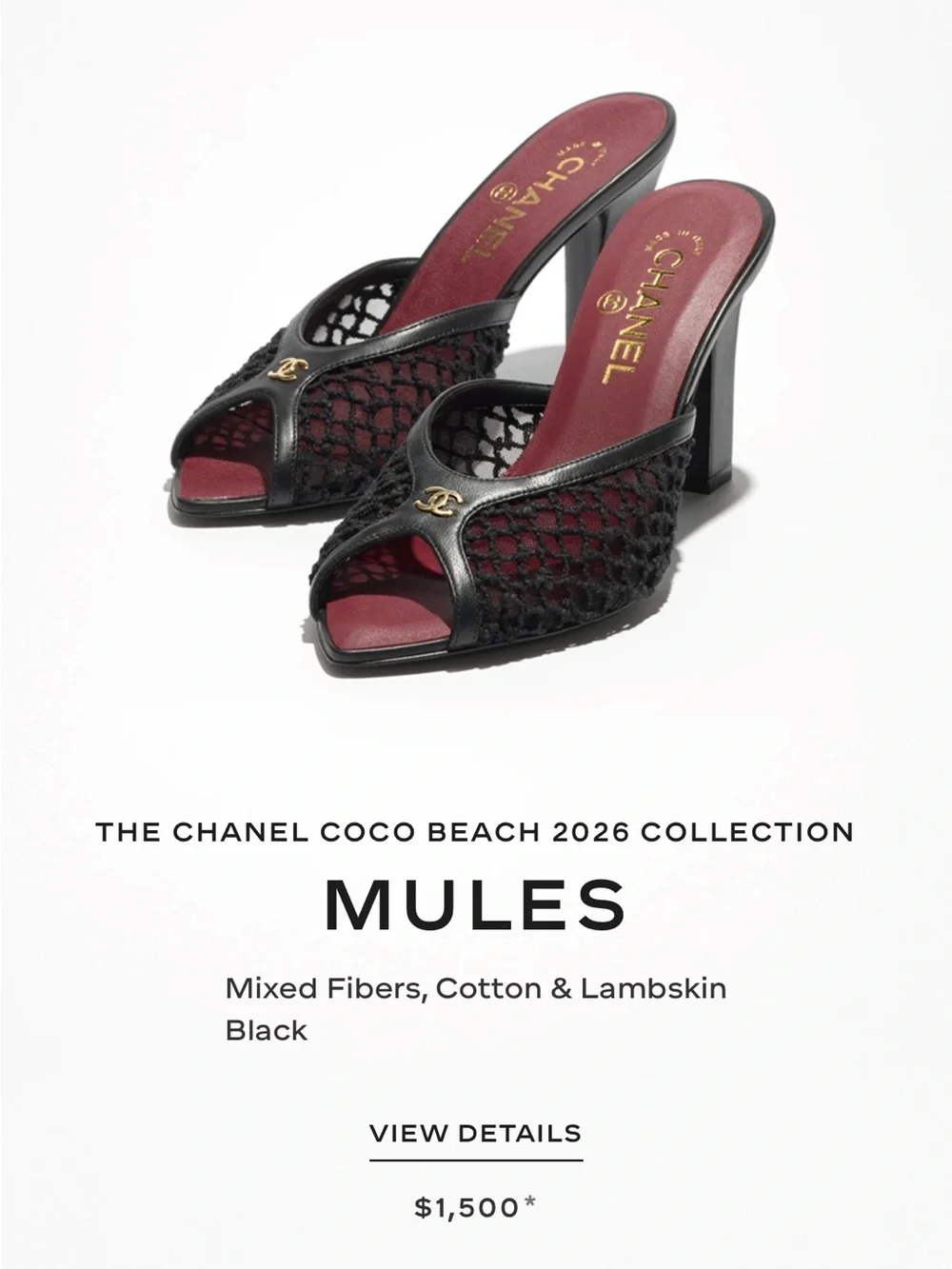 CHANEL Coco Beach Mules